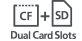 Dva sloty pro paměťové karty CF a SD