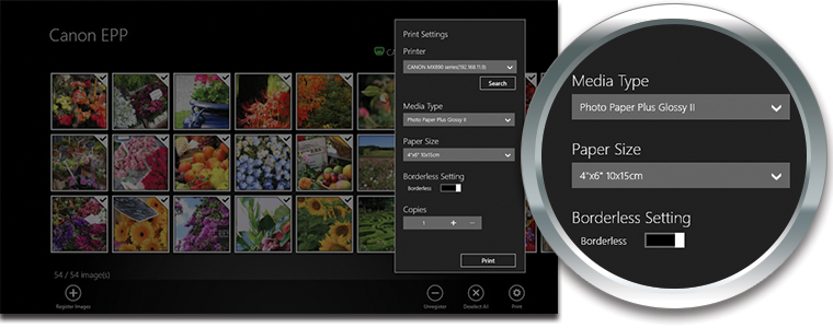 4. Confirm print settings in the new window and tap ‘Print’.